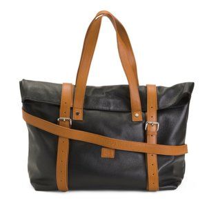 NWT Valentina Oversized convertible black weekender, leather duffel bag NEW